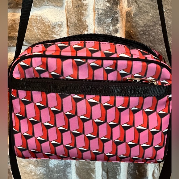 DVF FOR TARGET pink and ref geo print crossbody bag new - Picture 7 of 8